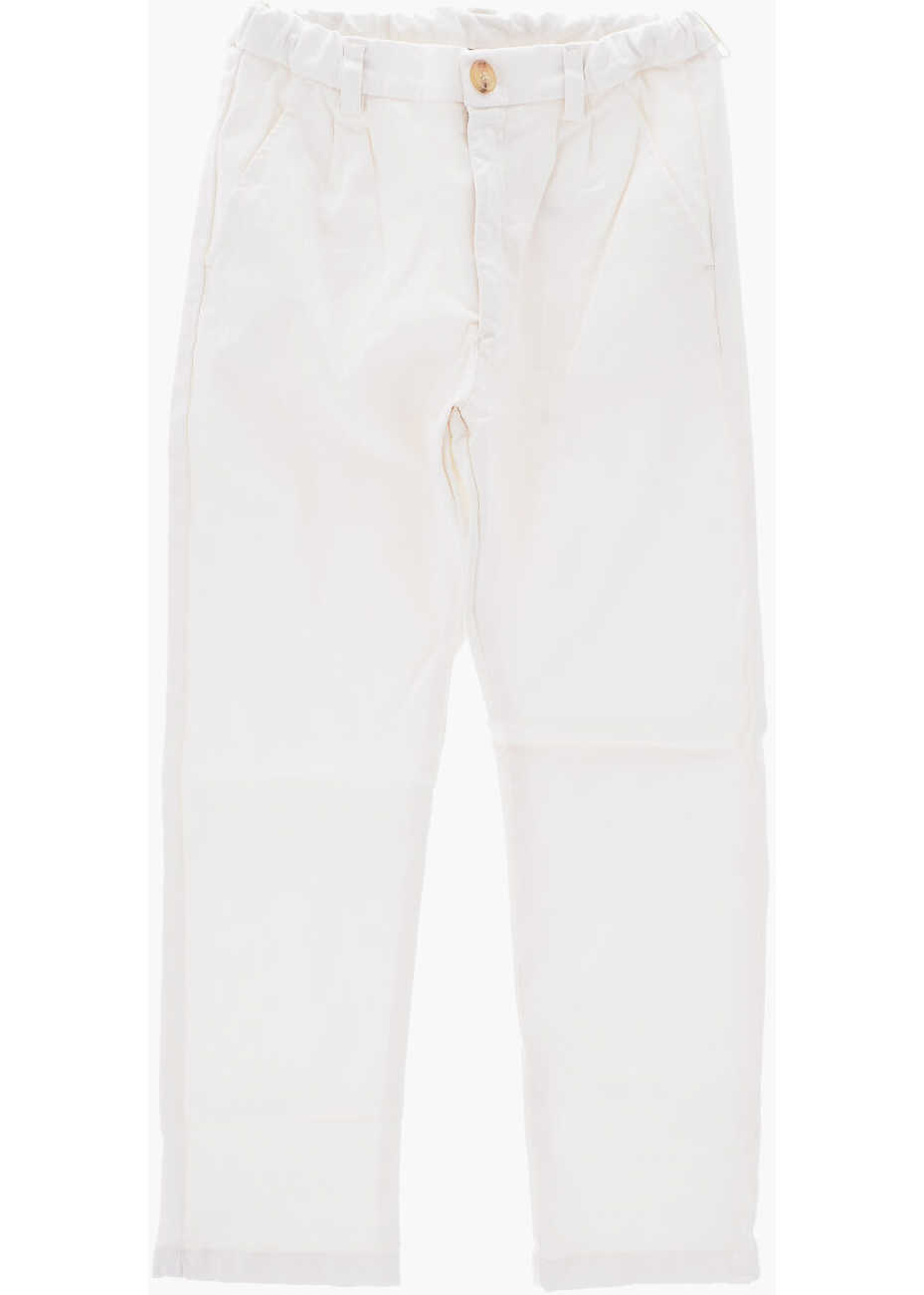 Bonpoint Double Pleated Solid Color Pants White