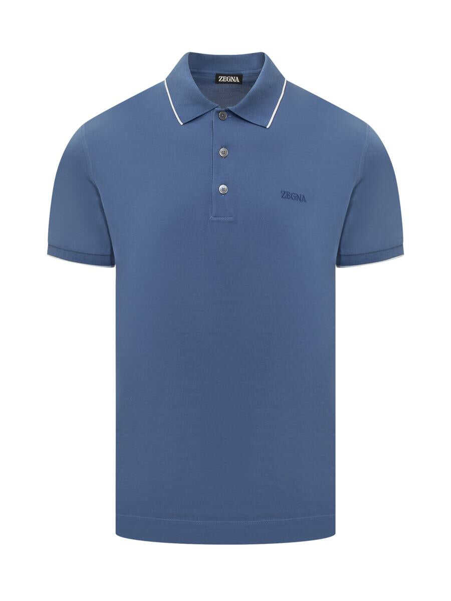 ZEGNA ZEGNA Polo shirt with Logo BLUE