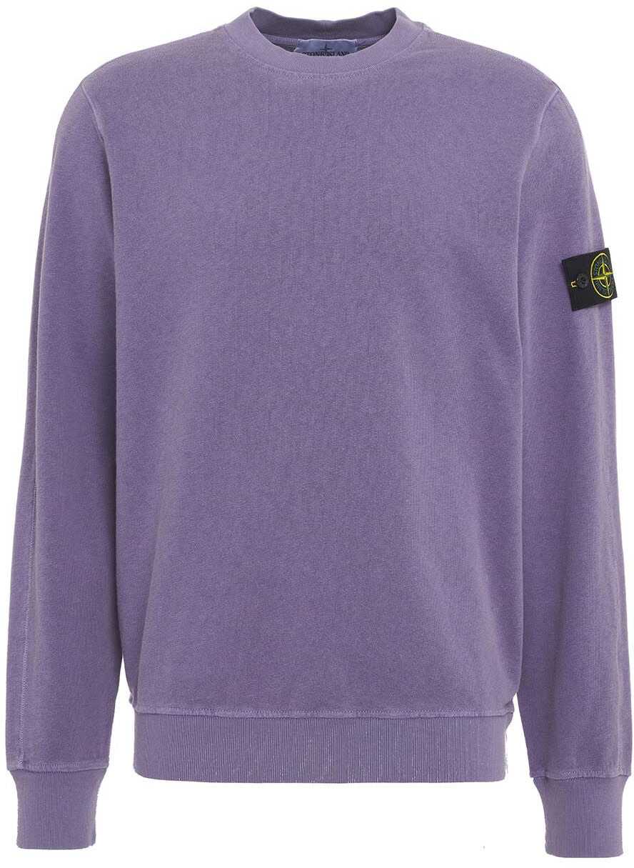 Stone Island Sweatshirt with detachable logo patch Violet