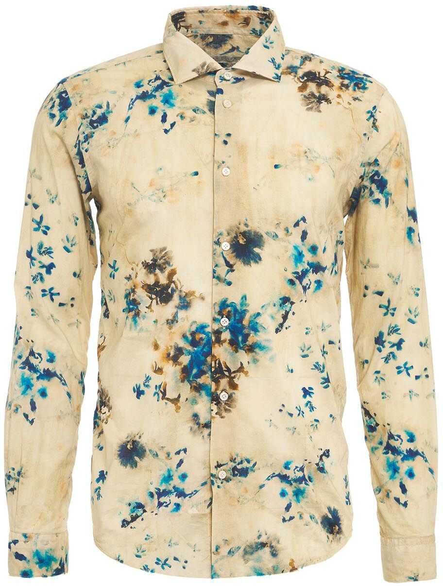 Brian Dales Shirt with floral print Beige