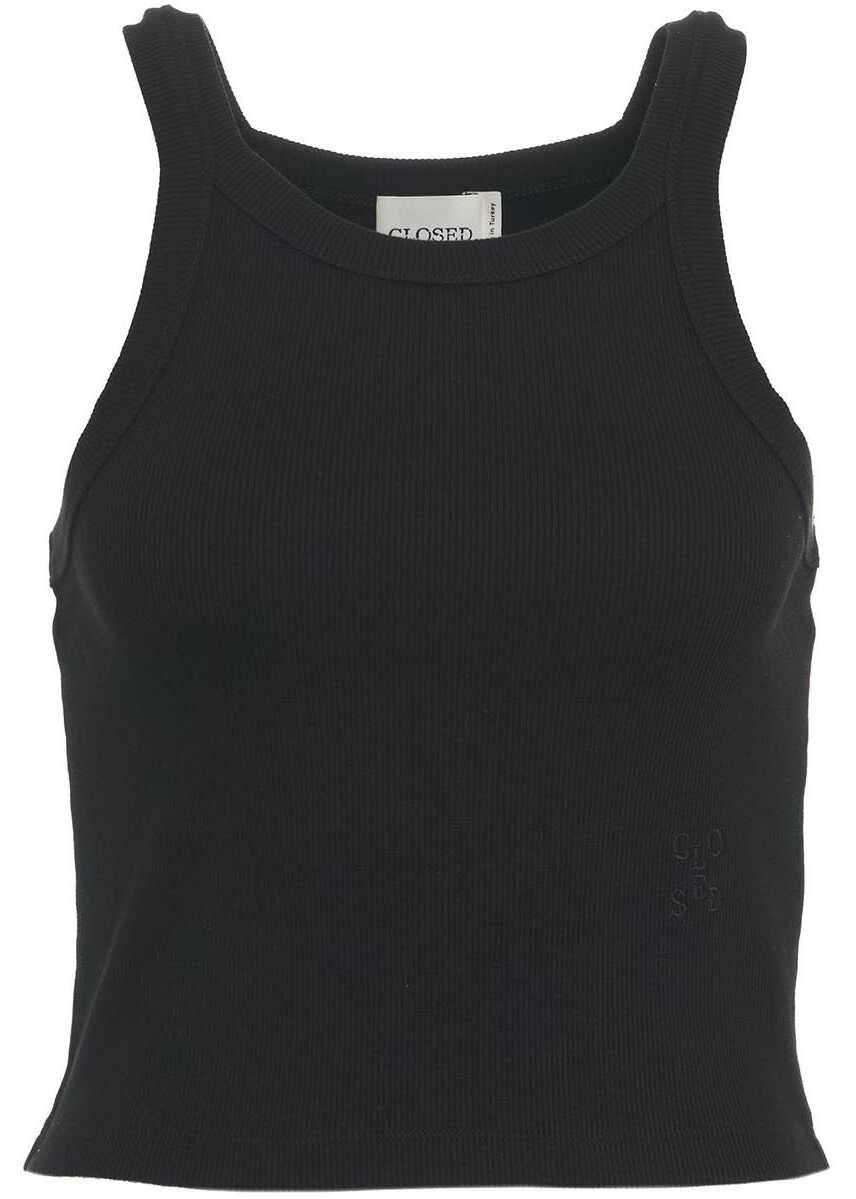 CLOSED Tank Top with embroidered logo Black