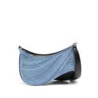 Genti de umar Mugler 'Small Denim Spiral Curve 01' Shoulder Bag Femei