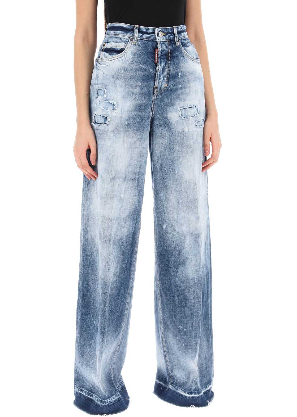 DSQUARED2 Traveller Jeans In Light Everglades Wash NAVY BLUE