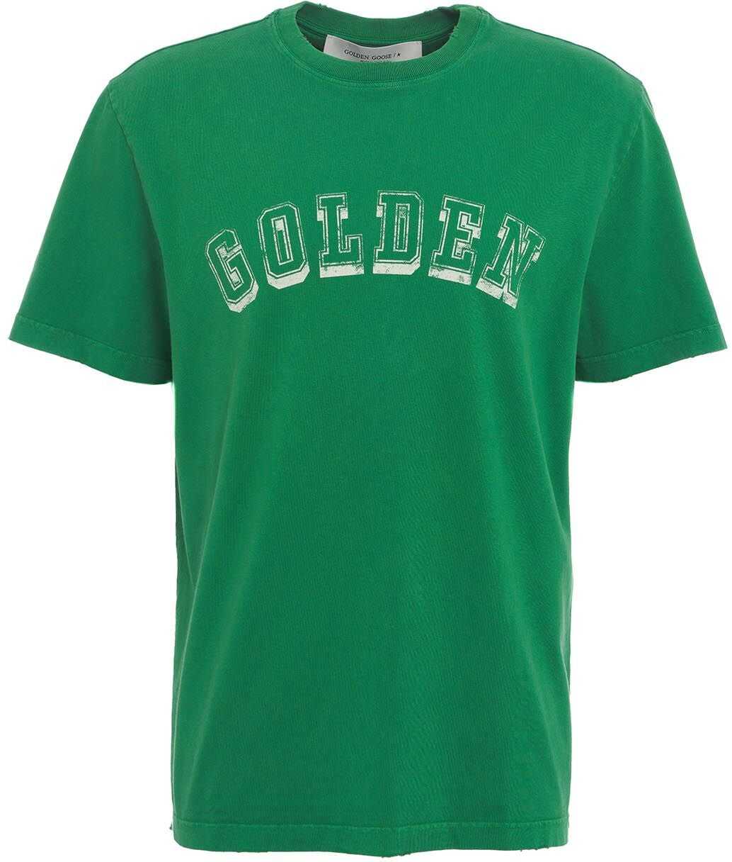 Golden Goose T-shirt with logo print Green