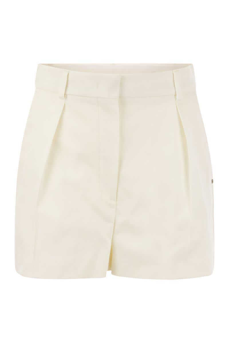 SPORTMAX SPORTMAX UNICO - Washed cotton shorts MILK