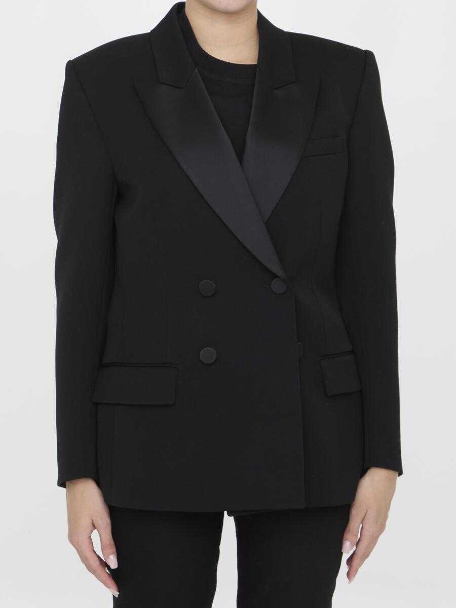 Saint Laurent Tuxedo jacket in grain de poudre BLACK