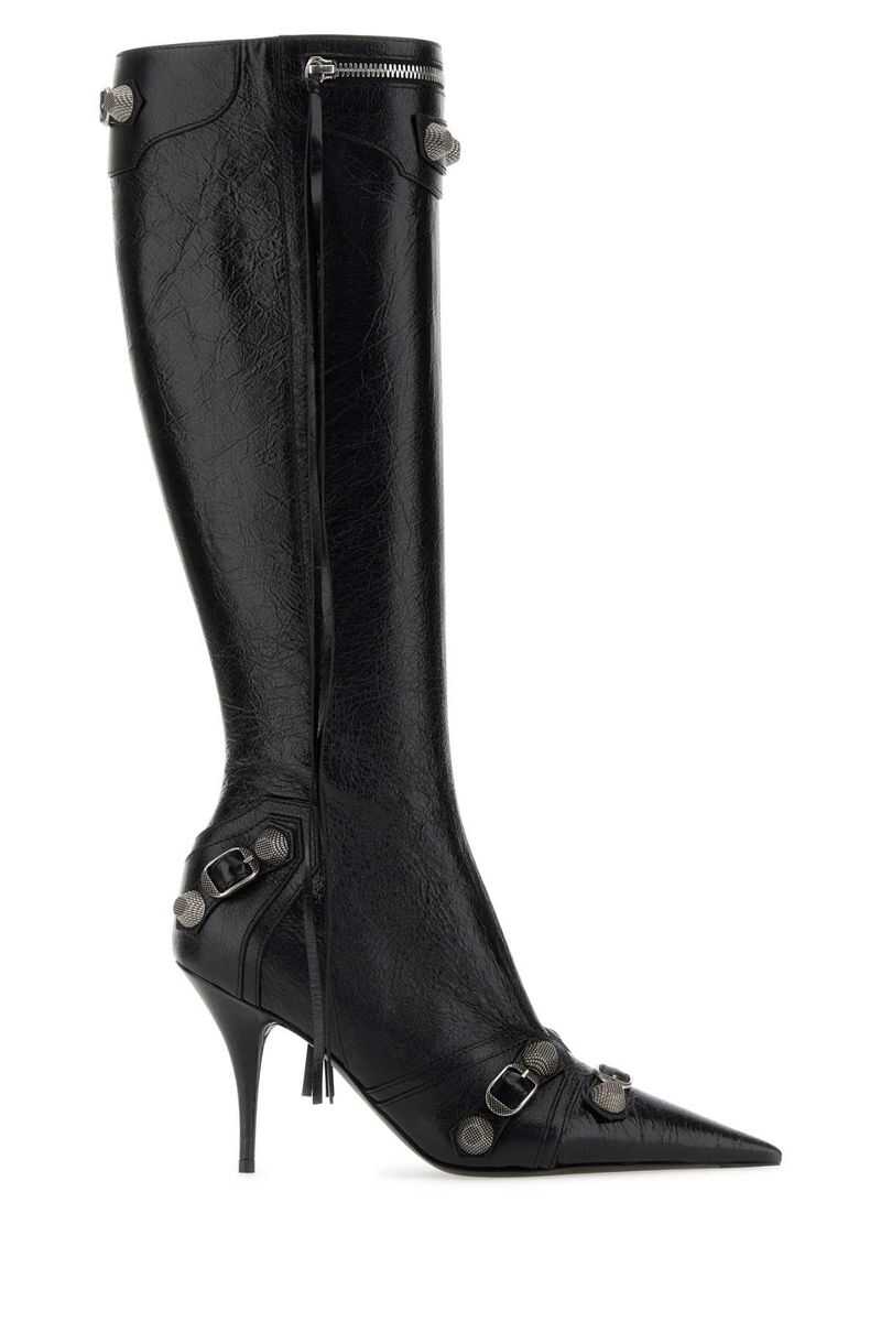 Balenciaga Balenciaga Area Leather High Boot BLACK/AGED NIKEL