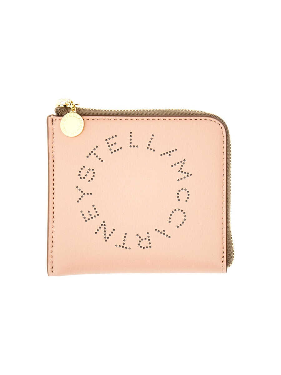 Stella McCartney STELLA MCCARTNEY ZIPPED WALLET POWDER