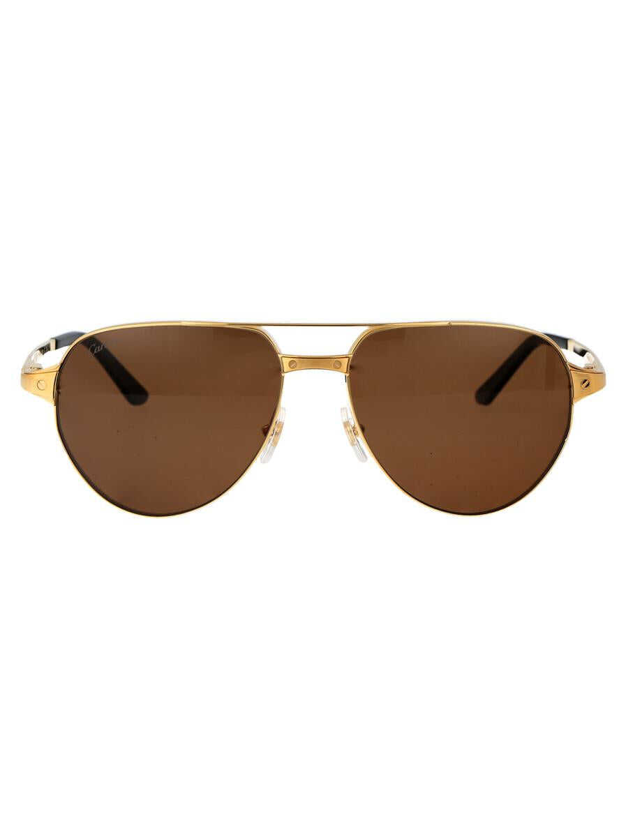 Cartier Cartier SUNGLASSES 003 GOLD GOLD BROWN