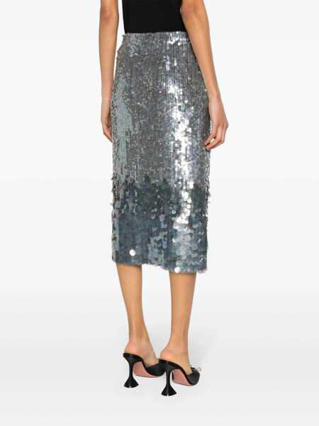 Fuste casual P.A.R.O.S.H. Midi Grey Skirt With All-Over Sequins In Stretch Polyamide Woman GREY Femei (BM 13404998) 4