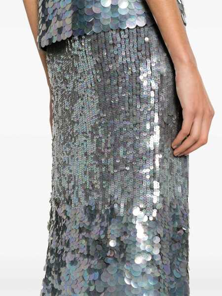 Fuste casual P.A.R.O.S.H. Midi Grey Skirt With All-Over Sequins In Stretch Polyamide Woman GREY Femei (BM 13404998) 5