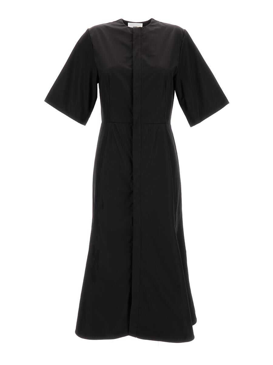 AMI PARIS DRESS HIDDEN TAB BLACK