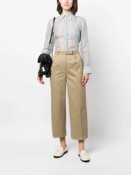 Pantaloni casual Thom Browne White Relaxed Pants With 4Bar Rwb Detail In Cotton Woman WHITE Femei (BM 13406261) 2