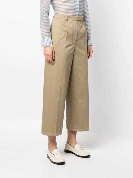 Pantaloni casual Thom Browne White Relaxed Pants With 4Bar Rwb Detail In Cotton Woman WHITE Femei (BM 13406261) 3