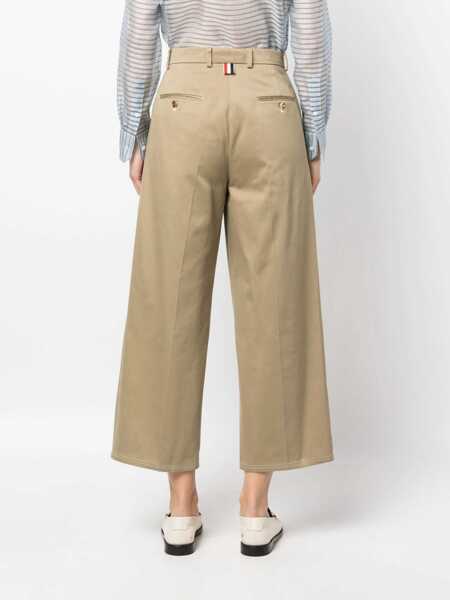 Pantaloni casual Thom Browne White Relaxed Pants With 4Bar Rwb Detail In Cotton Woman WHITE Femei (BM 13406261) 4