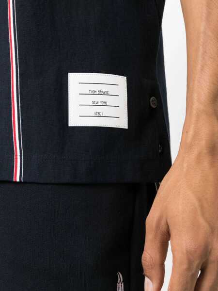 Tricouri Polo Thom Browne Thom Browne Polo Shirt With Rwb Logo BLUE Barbati (BM 13407719) 5