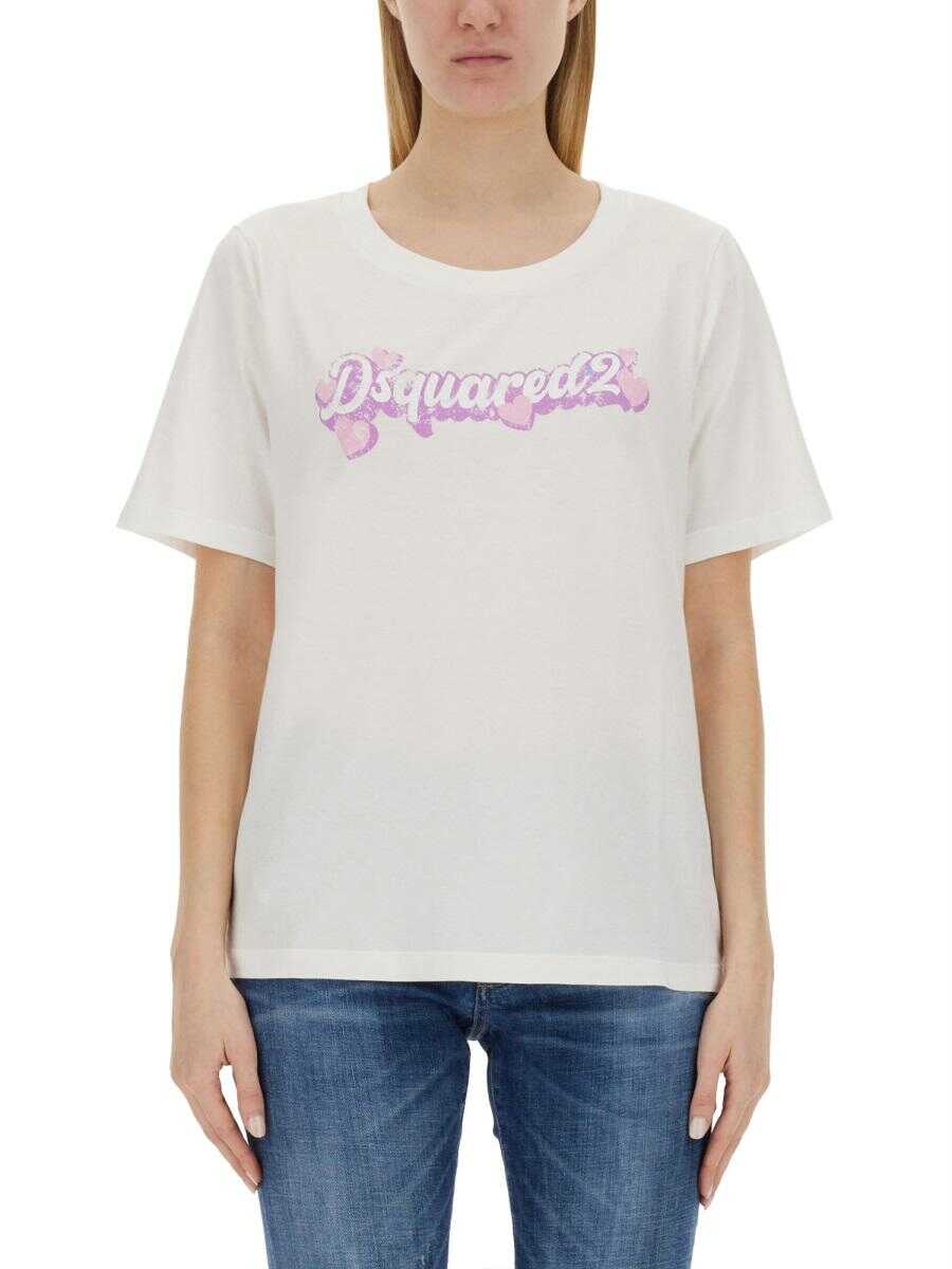 DSQUARED2 DSQUARED2 T-SHIRT WITH LOGO WHITE