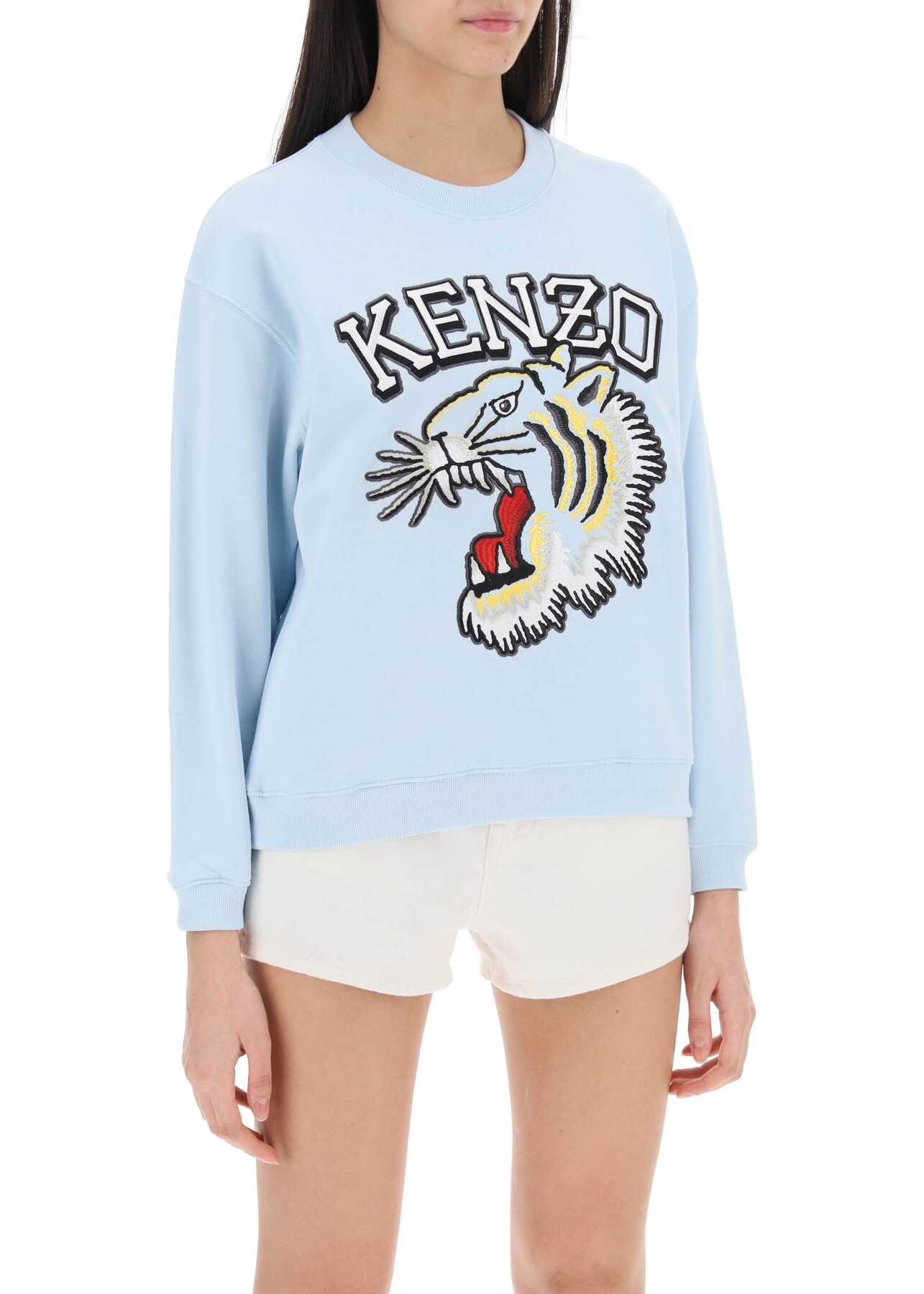 Kenzo Tiger Varsity Crew-Neck Sweatshirt BLEU CLAIR