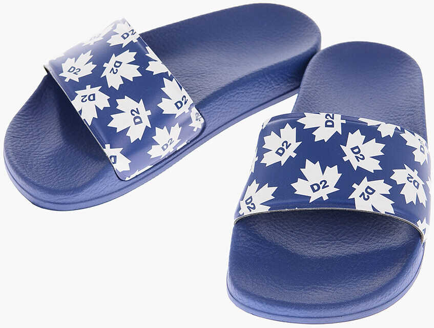 DSQUARED2 All-Over Logo Printed Sliders* Blue