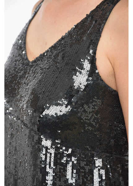 Bluze P.A.R.O.S.H. Sequined Gentle Tank Top Black Femei (BM 13411298) 3