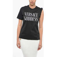 Tricouri Crew Neck Goddess Cotton T-Shirt With Gathered Sleeve Femei