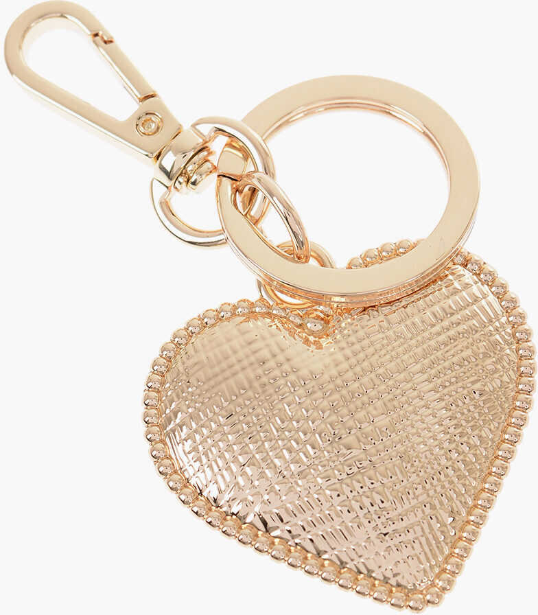 Brelocuri Moschino Love Golden-Effect Keyring With Heart-Shaped Charm Gold Femei (BM 13411922) 3