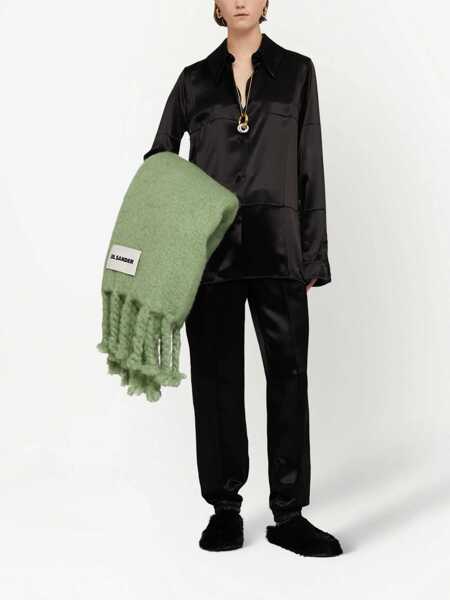 Camasi elegante Jil Sander Spread Collar Satin Shirt Black Femei (BM 13412162) 2