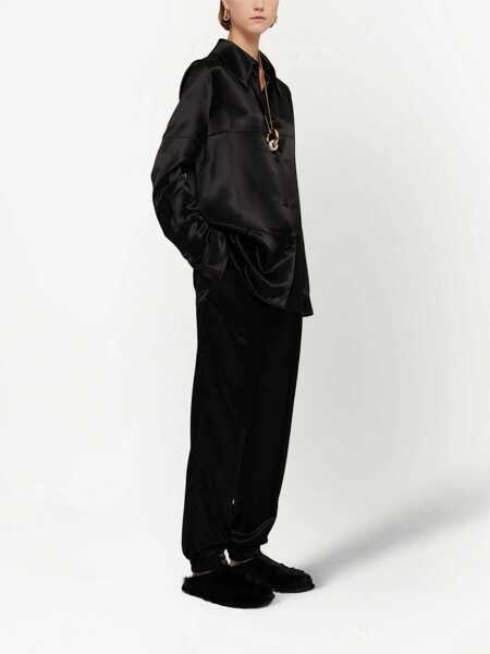 Camasi elegante Jil Sander Spread Collar Satin Shirt Black Femei (BM 13412162) 3