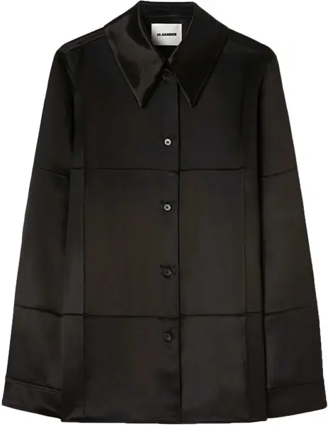 Camasi elegante Jil Sander Spread Collar Satin Shirt Black Femei (BM 13412162) 1