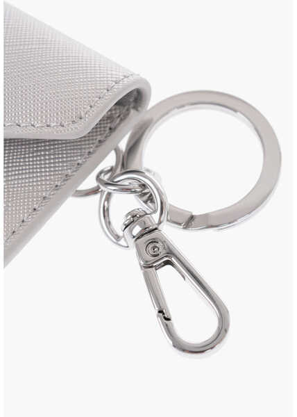 Brelocuri Moschino Love Saffiano Faux Leather Envelope Keyring Silver Femei (BM 13412360) 2