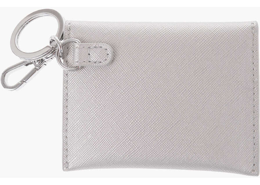 Brelocuri Moschino Love Saffiano Faux Leather Envelope Keyring Silver Femei (BM 13412360) 3