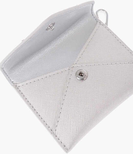 Brelocuri Moschino Love Saffiano Faux Leather Envelope Keyring Silver Femei (BM 13412360) 4