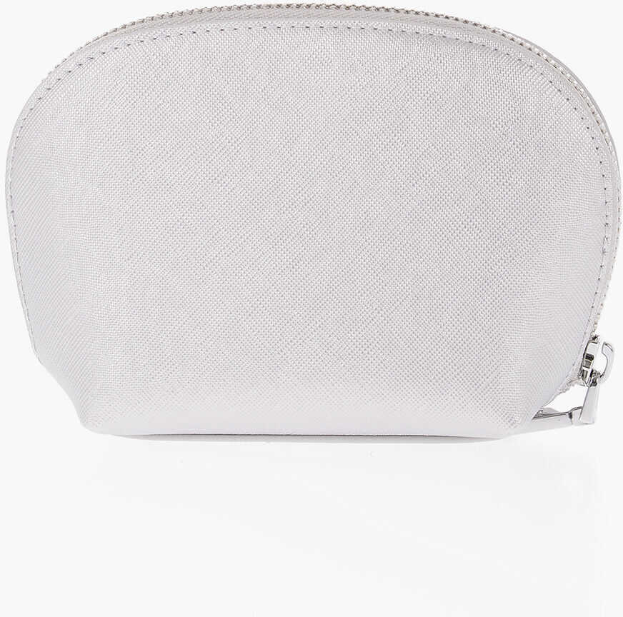 Accesorii de voiaj Moschino Love Saffiano Faux Leather Necessaire With Zip Closure Silver Femei (BM 13412363) 2