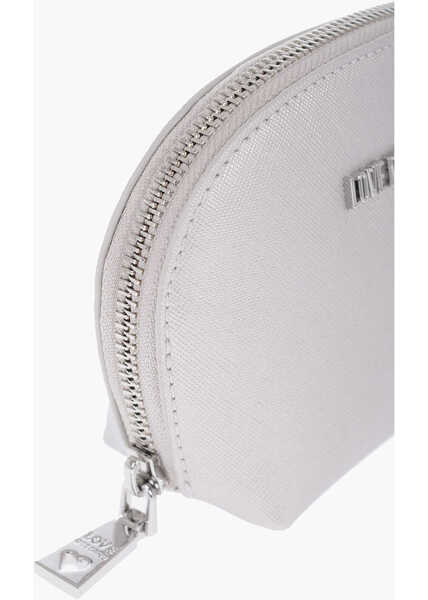 Accesorii de voiaj Moschino Love Saffiano Faux Leather Necessaire With Zip Closure Silver Femei (BM 13412363) 3