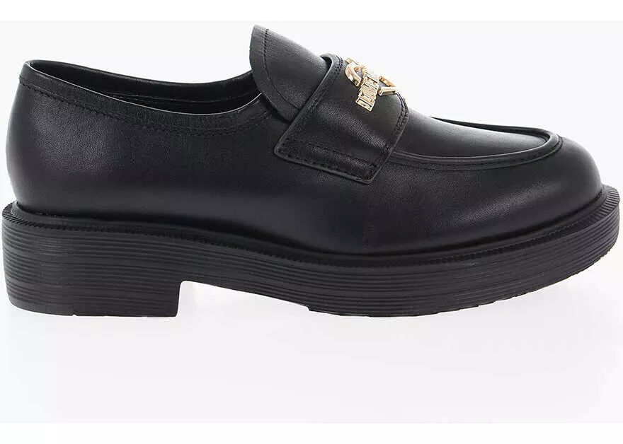 Mocasini Moschino Love Leather Loafers With Golden Logo Black Femei (BM 13412369) 3