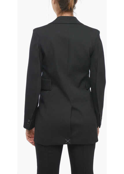 Sacouri Bottega Veneta Stretch Wool Blazer With Curved Sleeves Black Femei (BM 13412618) 2