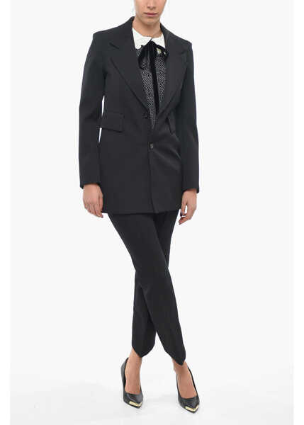 Sacouri Bottega Veneta Stretch Wool Blazer With Curved Sleeves Black Femei (BM 13412618) 4