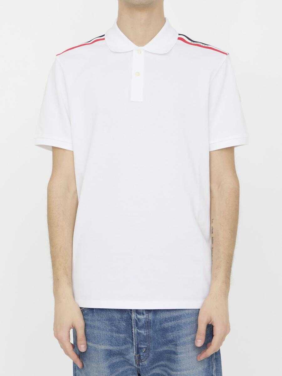 Moncler Piquet cotton polo shirt WHITE