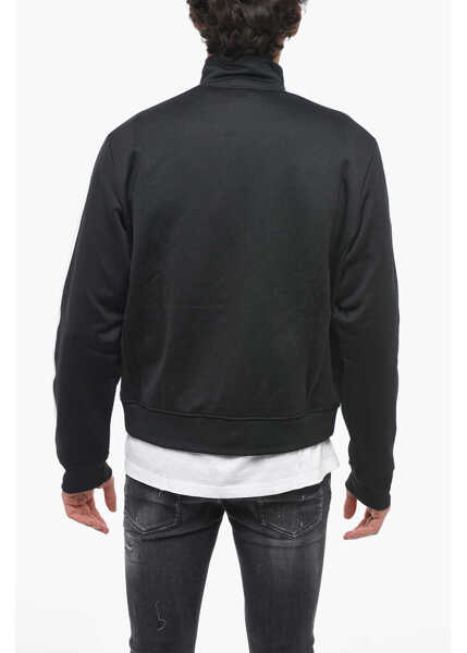 Bluze de trening DSQUARED2 Mock Neck Front Zipped Sweatshirt With Contrasting Bands Black Barbati (BM 13424366) 2