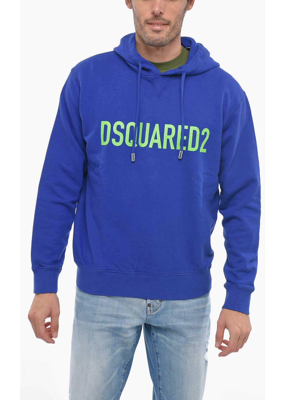 DSQUARED2 Contrasting Logo Cool Fit Hoodie Blue