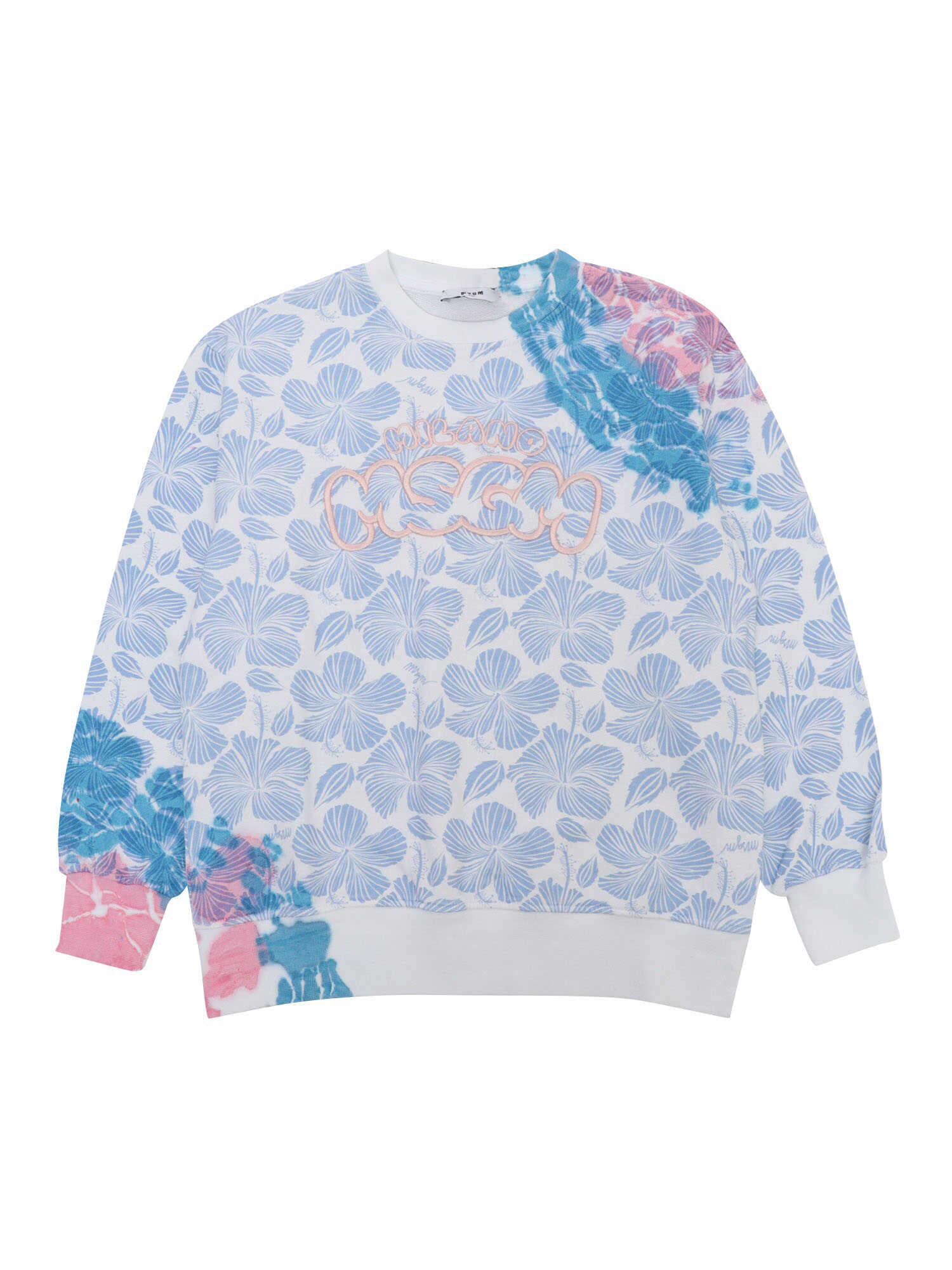 MSGM Sweatshirt with flower print Blue