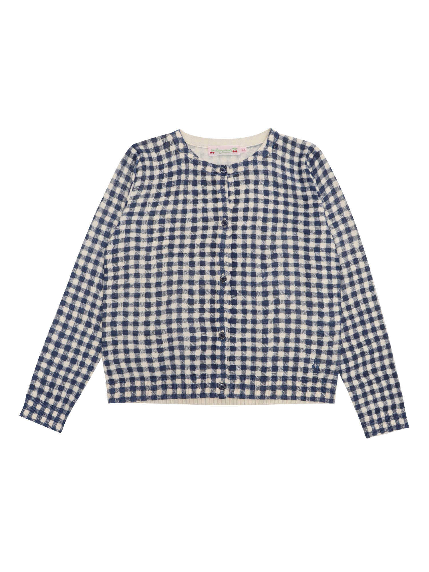 Bonpoint Checked patterned cardigan for girls Blue