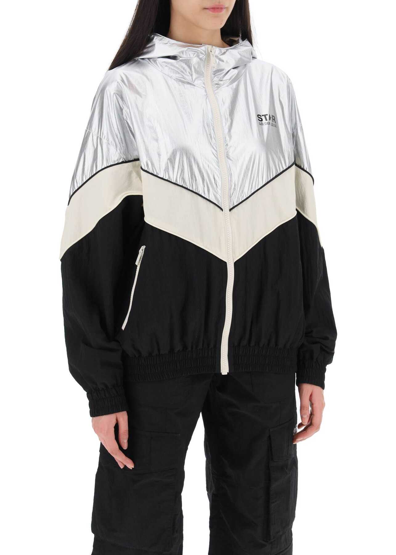 Golden Goose Letizia Patchwork Jacket SILVER DARK PAPYRUS BLACK