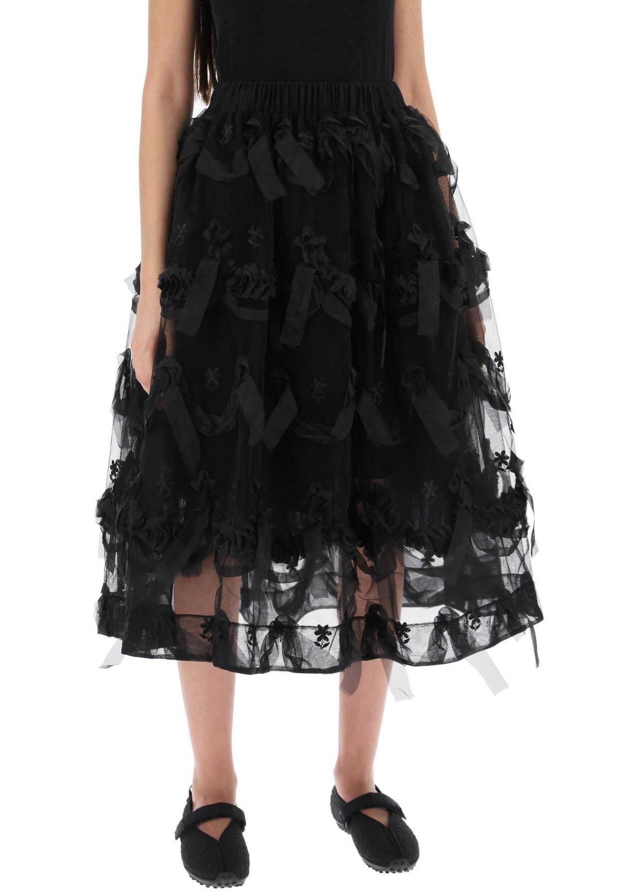 SIMONE ROCHA Embroidered Tutu Skirt BLACK BLACK