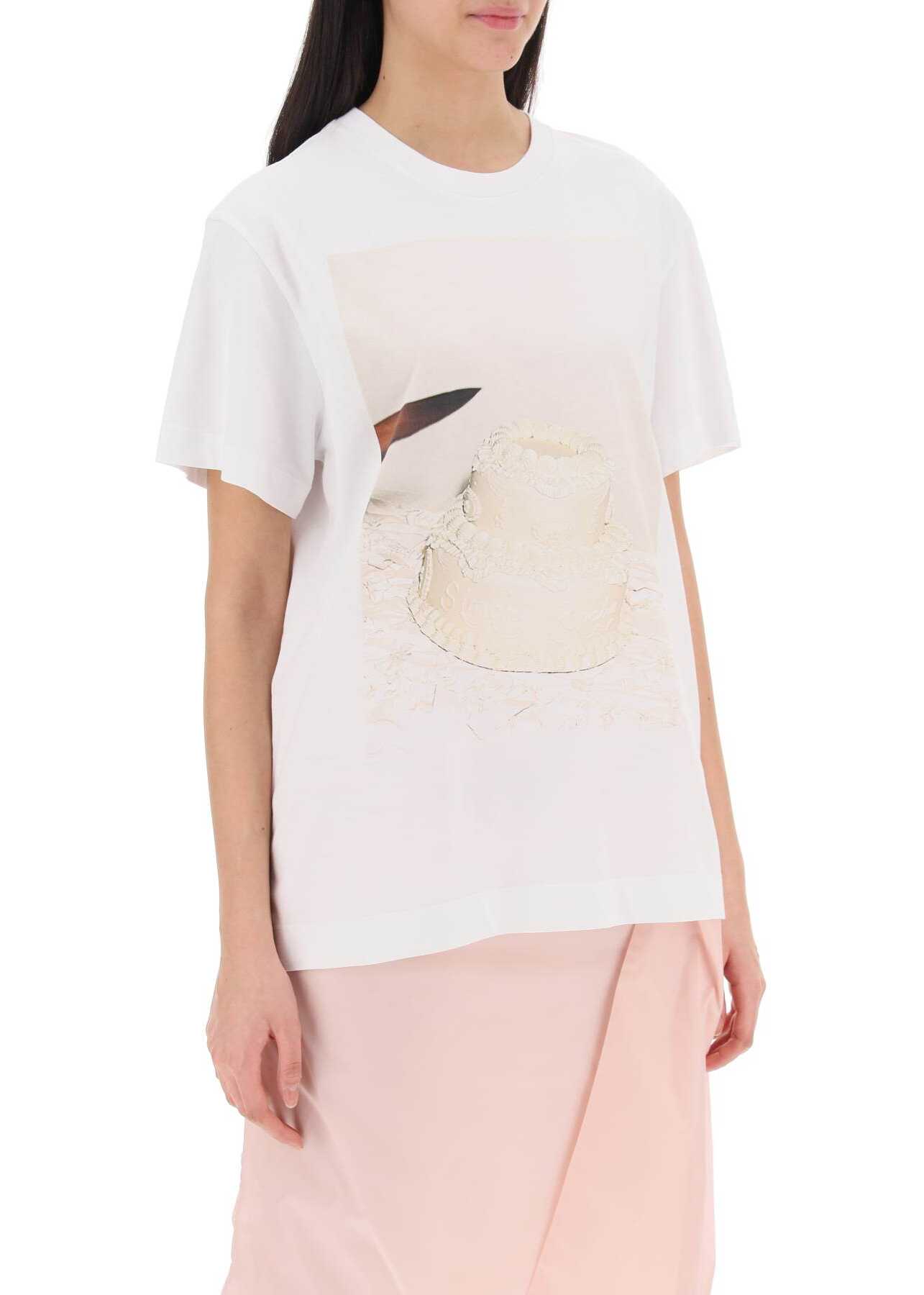 SIMONE ROCHA Cutting Cake Crew-Neck T-Shirt WHITE