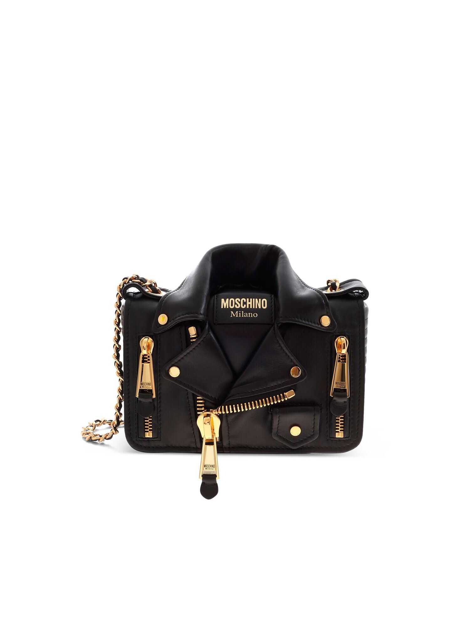 Moschino Biker Shoulder Bag NERO