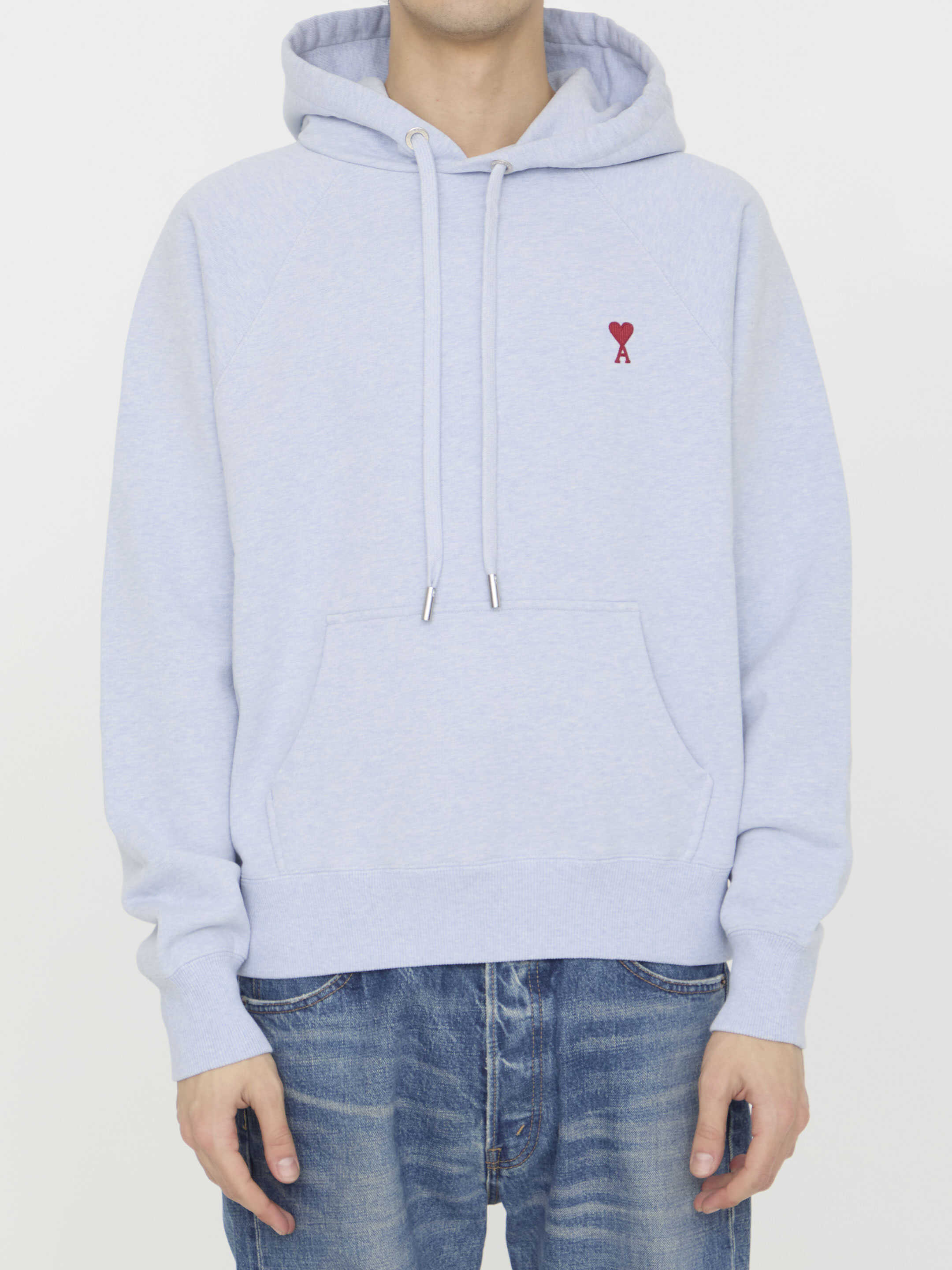 AMI Paris Ami De Coeur Hoodie LIGHT BLUE