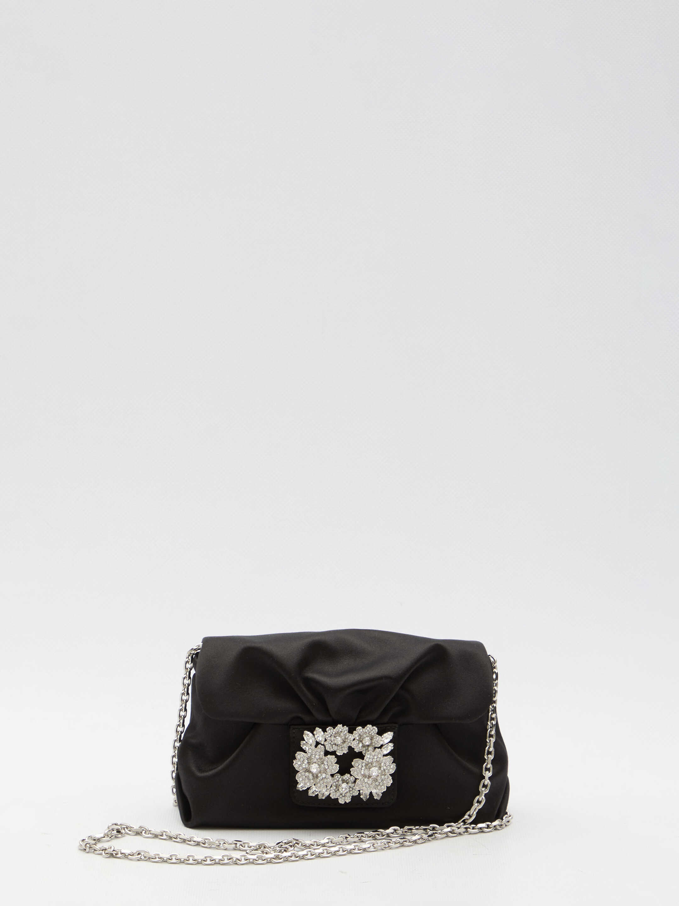 Roger Vivier Rv Bouquet Strass Micro Drapé Bag BLACK