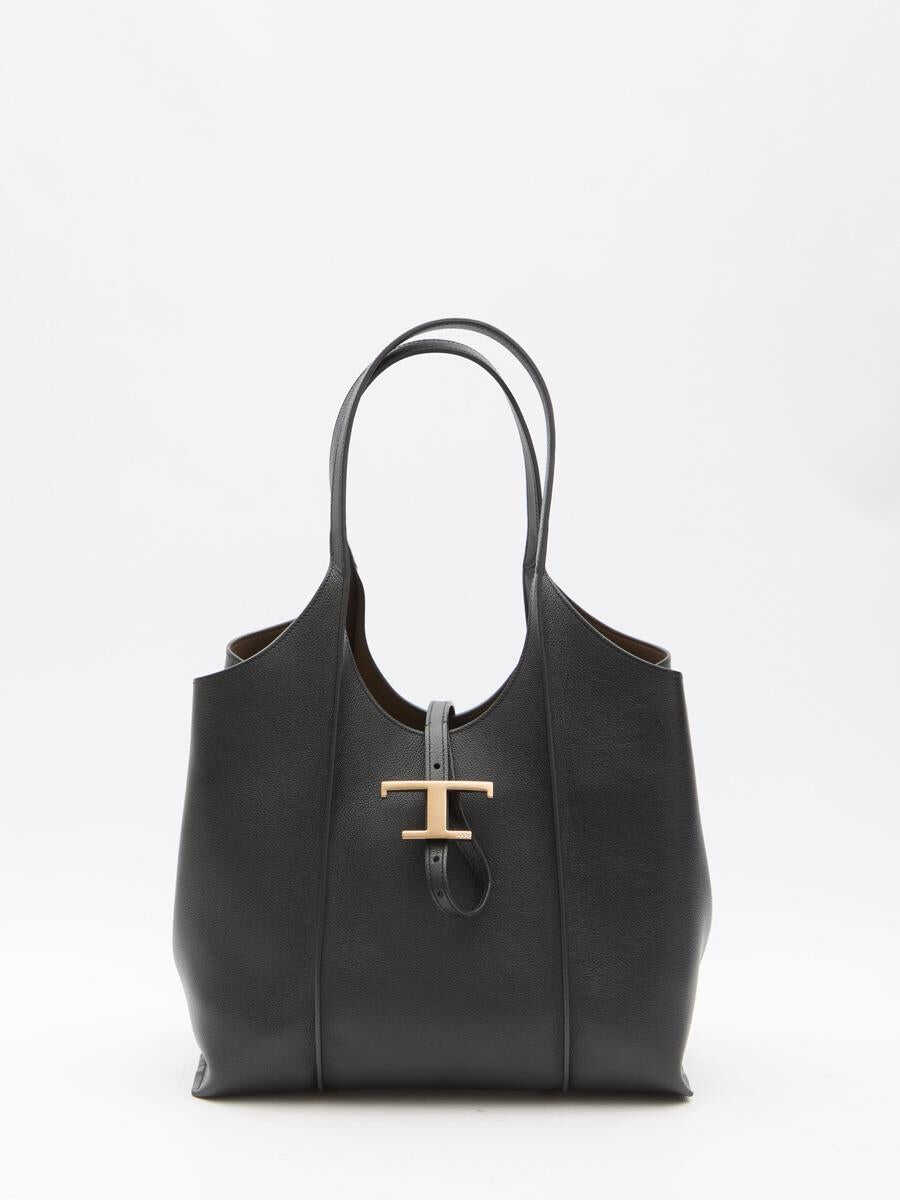 TOD\'S T Timeless small shopping bag BLACK