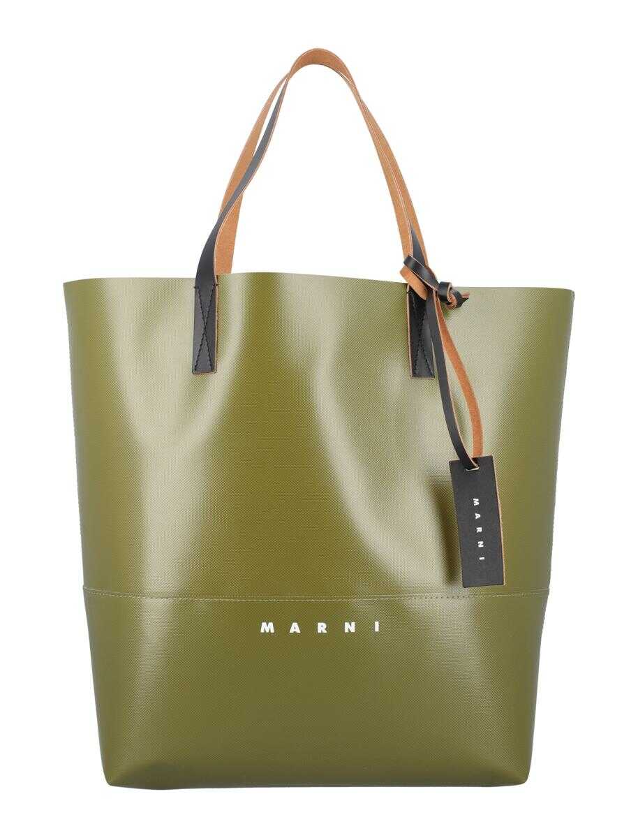Marni MARNI Tribeca shopping bag MILITARY GREEN